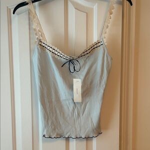 DKNY Light Blue Camisole with Lace Accents